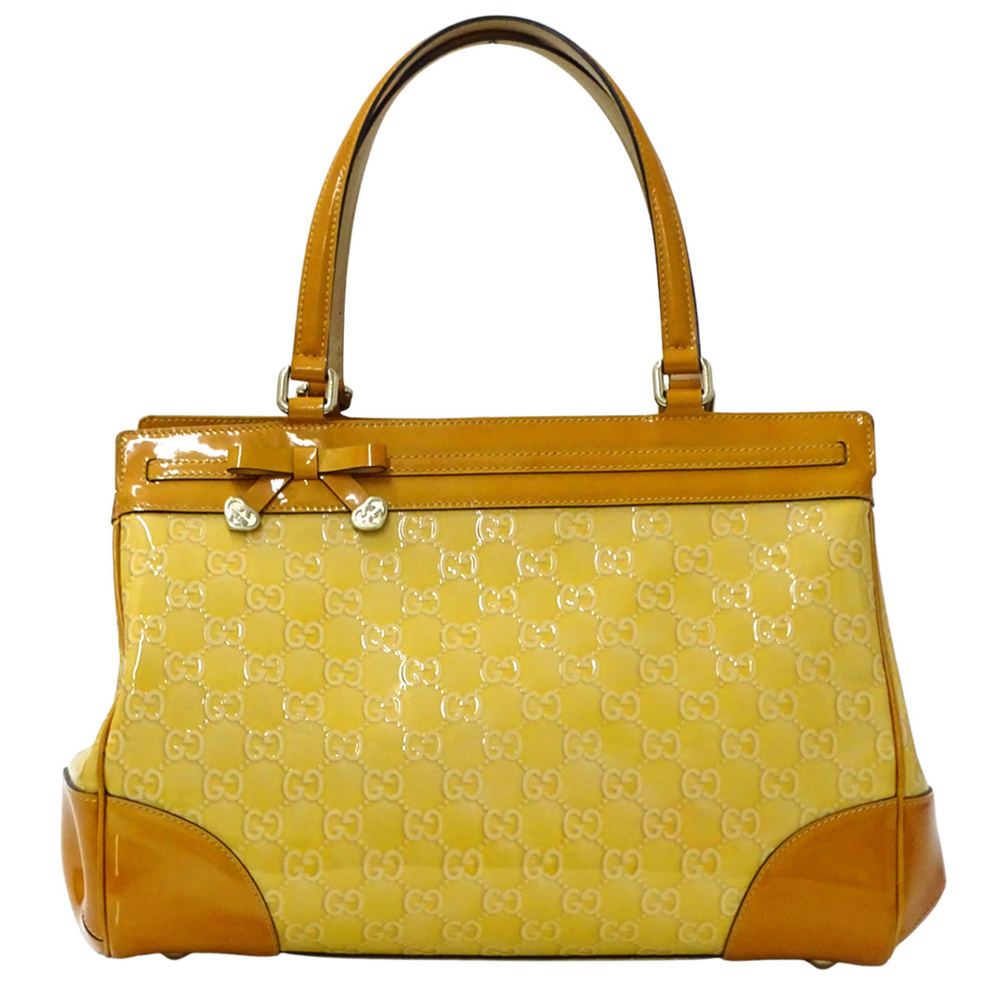 Gucci GUCCI handbag for women, brand name Mayfair GG tote bag, enamel leather...